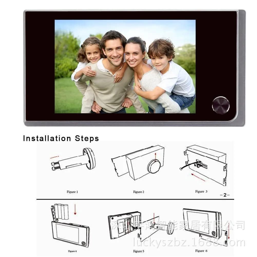 Monitor visivo intelligente dell'occhio di gatto Campanello elettronico Sistema di allarme citofono per edifici domestici Videocamera Allarme campanello per porta