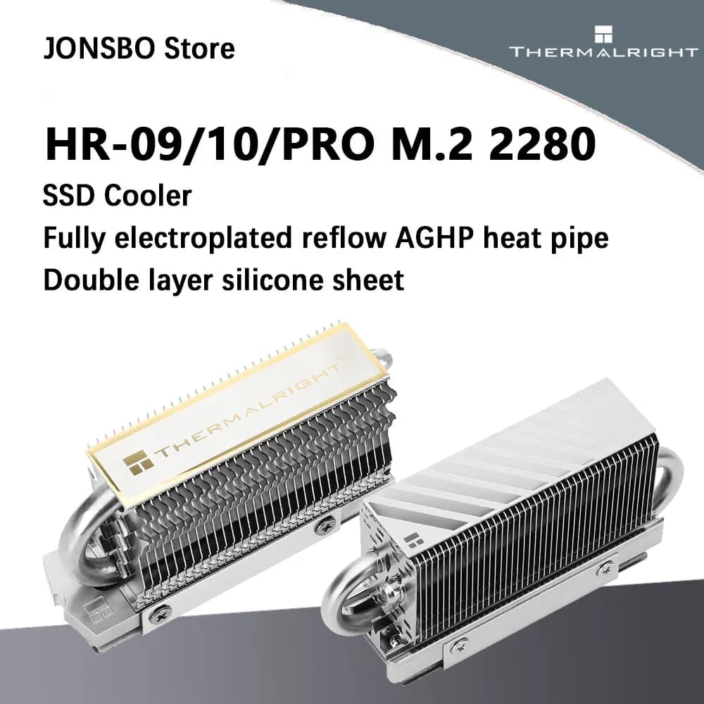 Thermalright HR-10 HR-09 2280 PRO M.2 SSD unità a stato solido dissipatore di calore tubo di calore gilet di raffreddamento (con ventola di controllo della temperatura)