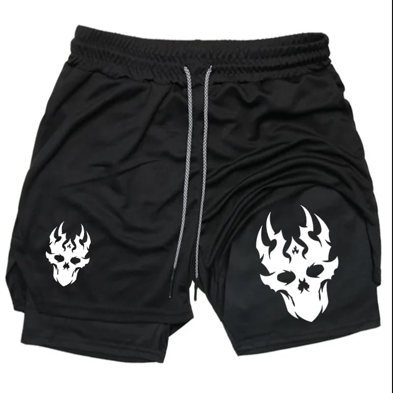 Pantaloncini Sportivi da Uomo Estivi a Doppio Strato con Stampa Cool, Asciugatura Rapida, Traspiranti, Elastici e Anti-umidità per Corsa e Fitness