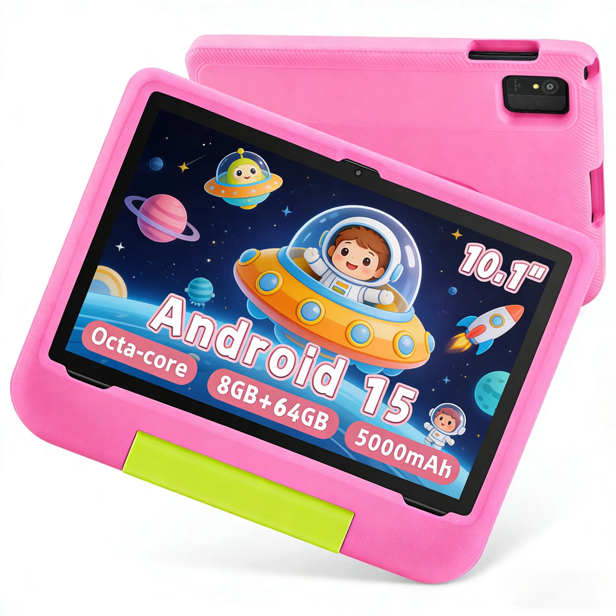 Tablet per Bambini 10.1 Pollici Android 16, 12GB RAM 128GB ROM, WiFi 6, Batteria 5000mAh, Doppia Fotocamera, Custodia Antiurto per Giochi Educativi