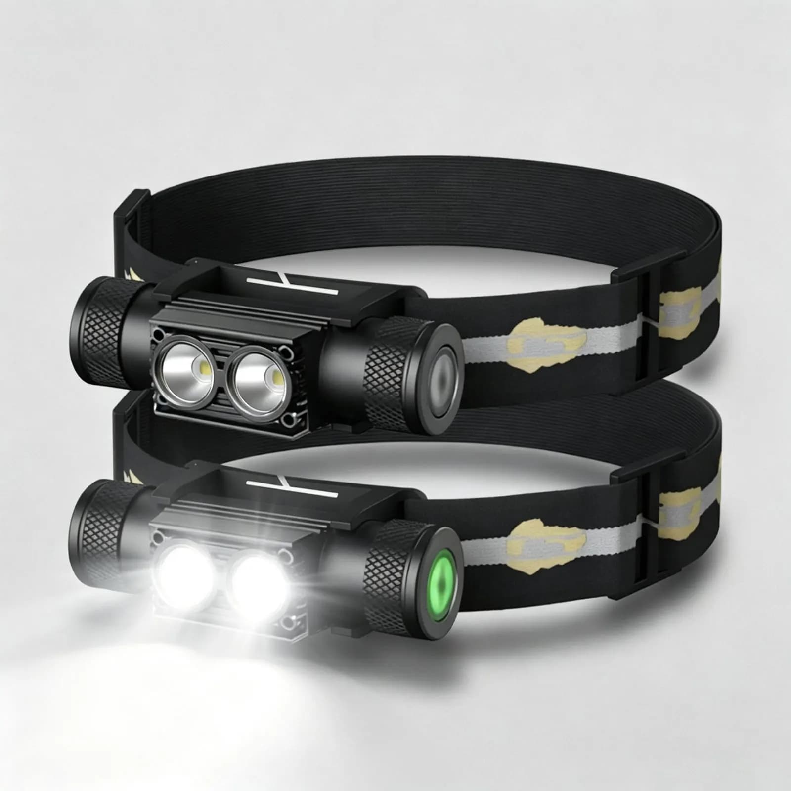 USB Homefish LED front torch for fishing, hunting, camping, with 18650 battery.