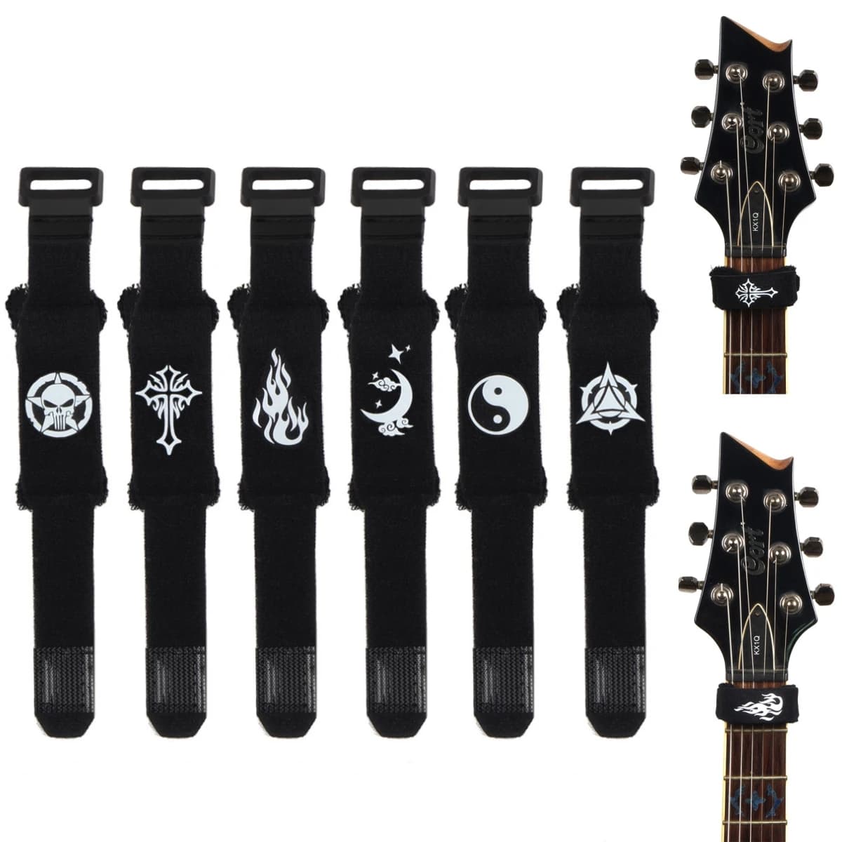 Corde per tasti per chitarra smorzatore di rumore muto nastro per Guitar Beam Fretboard smorzatori per corde involucri per chitarra acustica basso Ukule