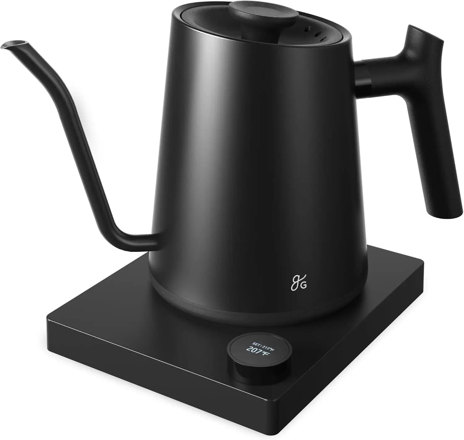 Bollitore Elettrico a Collo d'Oca 1200W in Acciaio Inox con Controllo Preciso della Temperatura, Ebollizione Rapida per Caffè e Tè, 0.8L, Colore Onice