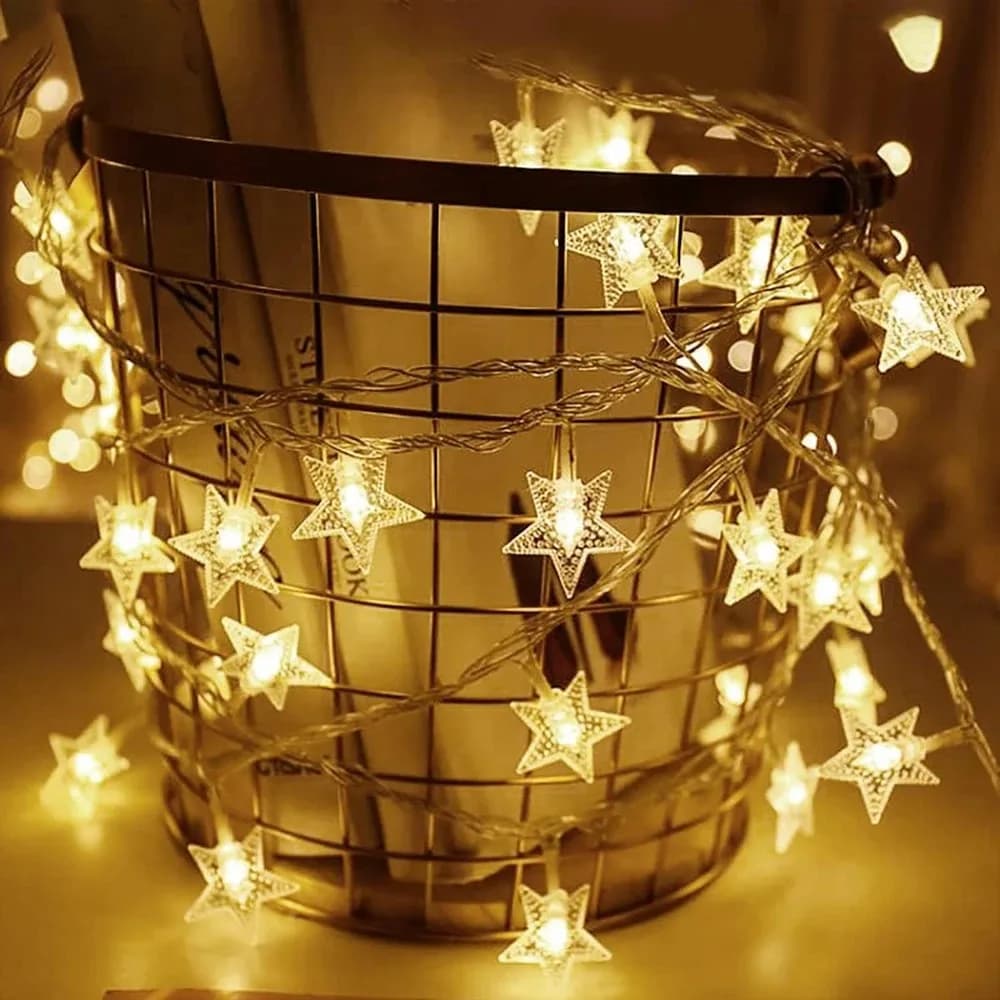 Luci a stella, 3 m/6 m LED Fata Twinkle Light Alimentato tramite USB Bianco caldo per la festa di compleanno Matrimonio Natale Decorazioni per la casa