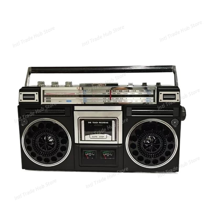 Registratore Radio Stereo Retrò con Doppio Altoparlante, Macchina Multifunzione per Cassette, Bluetooth, USB e Scheda TF