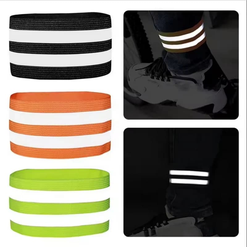1pc elastic cycling pants leg band adjustable ankle leg safety night guide buckle reflective night running belt