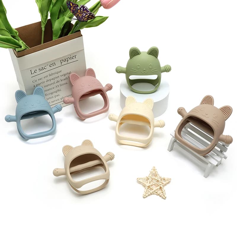 Guanti per massaggiagengive in Silicone per bambini ciucci giocattoli per la dentizione per bambini cura dentale per neonati gengive Anti-mangiare bastone molare per le mani articoli per bambini