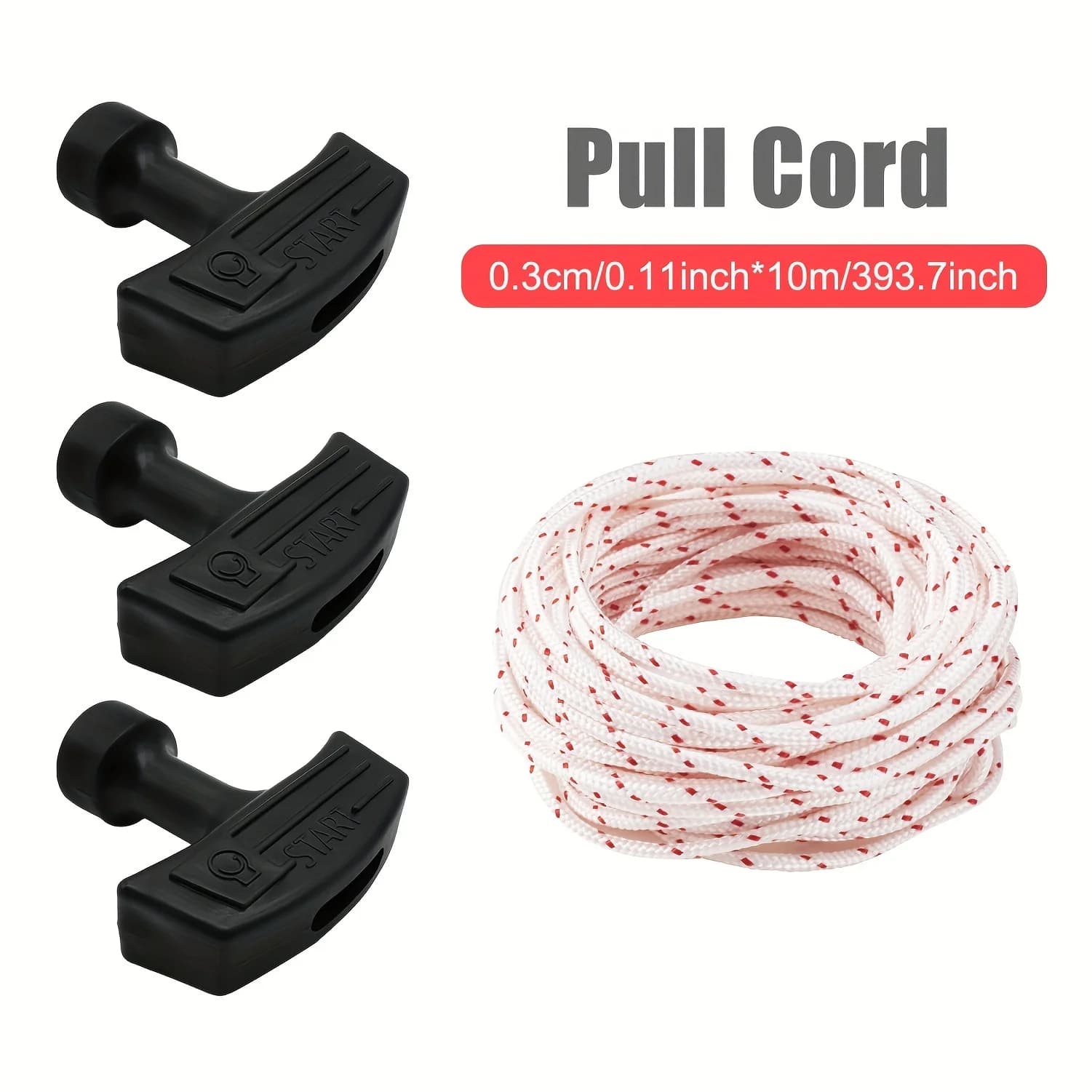 LUSQI 10m * 3mm Snap Starting Corde with Starting Handles 0/1/2/3 for petrol lawnmower engine parts