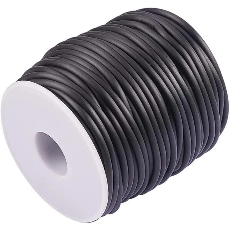 1 roll of 32.8 meters solid rubber cord plastic cord elastic cord black beads processing elastic rope for craft creation diy
