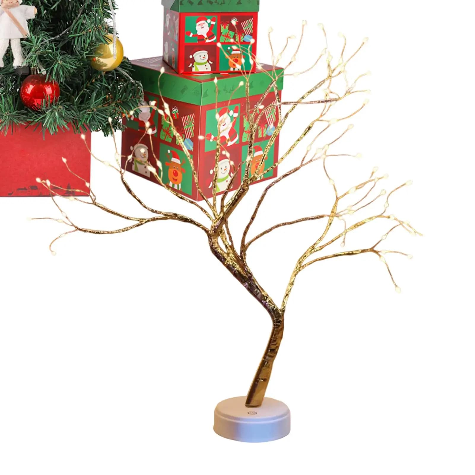 Lampada per albero di luce fata 20 pollici estetica fai da te multi-modale 108 LED scintillante albero bonsai fata luce per studio appartamento ufficio domestico