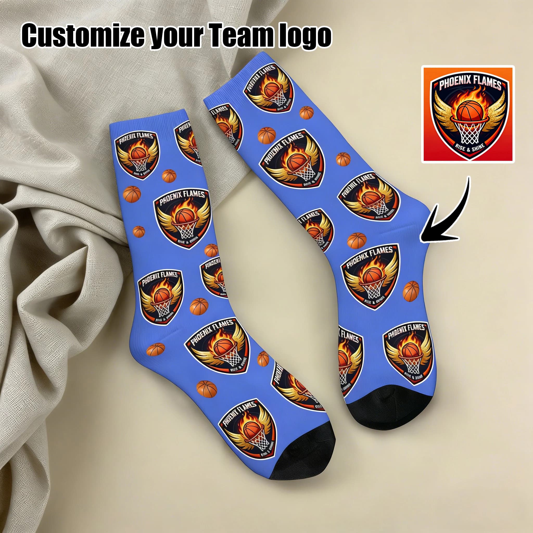 Custom socks with custom team logo Socks with smiley face with custom logo are suitable as fancy socks for adult gifts of friends or fo
