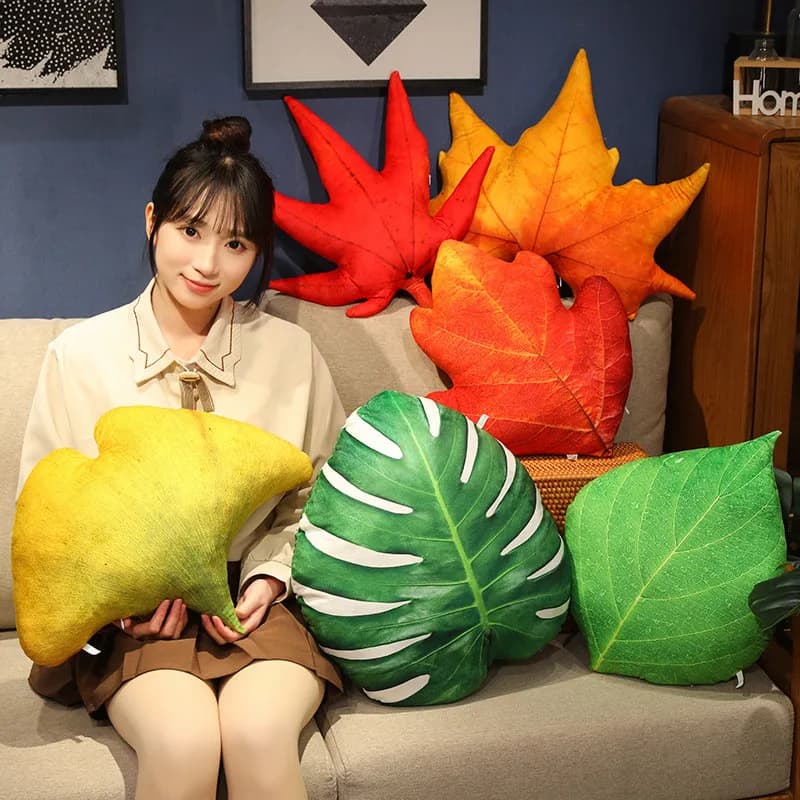 Imitation foliage cushion Carton Animated cushion for chair with back padded artificial soft cushion Fun cushion for decoration of the car sofa house