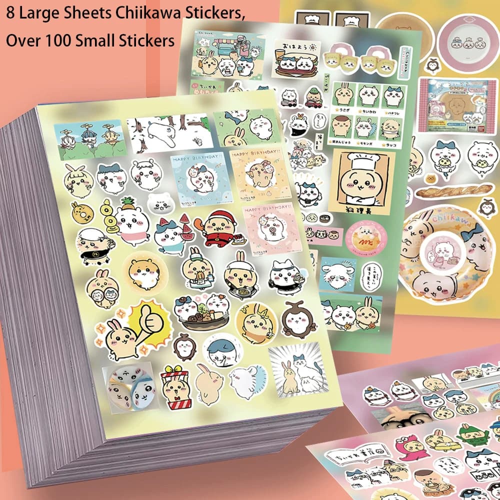 8/16Sheets Cute Chiikaw Cartoon Puzzle Stickers PVC Material Personalized DIY Phone And Notebook Scrapbook Waterproof Stickers.
