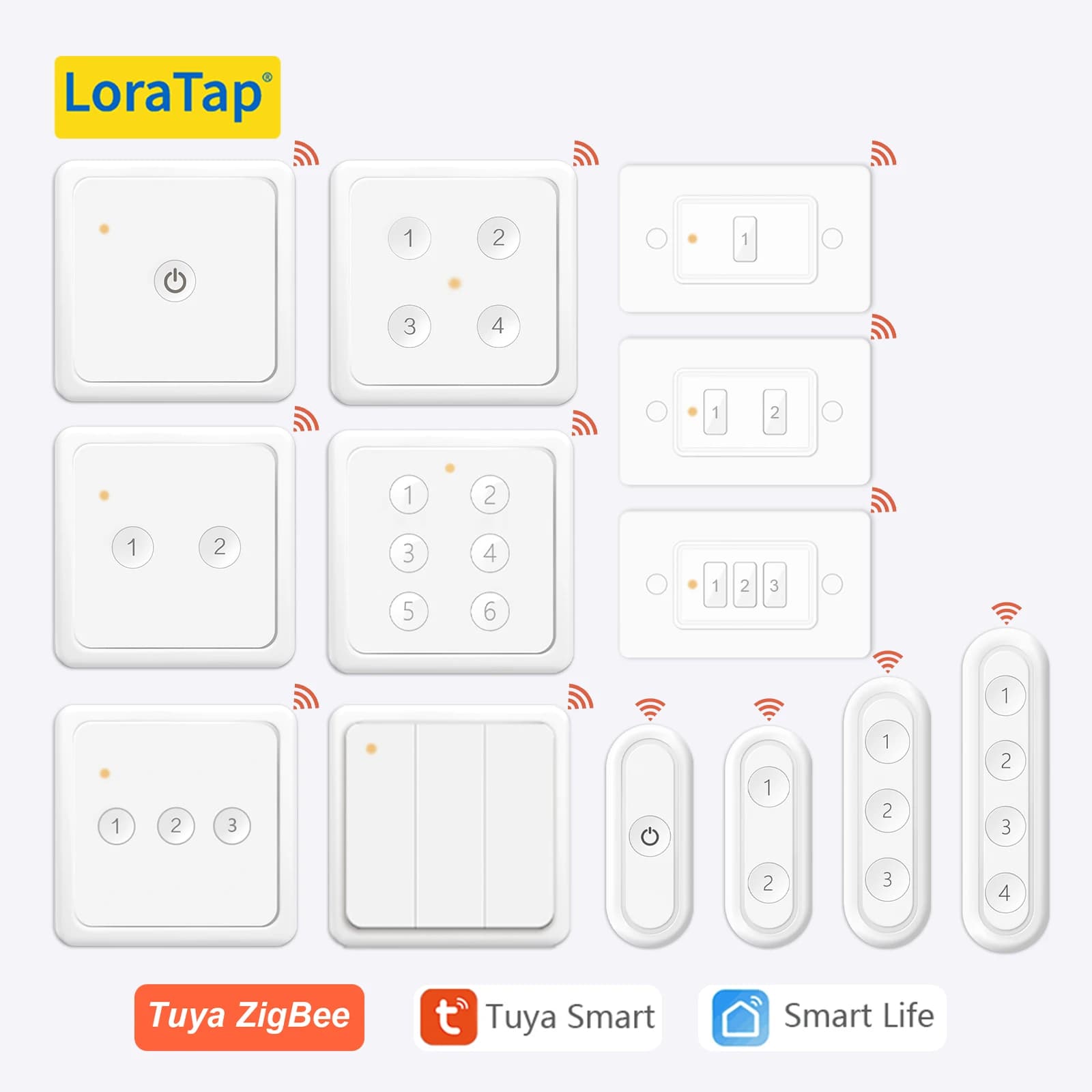 LoraTap ZigBee 3.0 Wireless 13 Types EU button US Remote control Tuya Scene Automation Smart Life App Control Switch