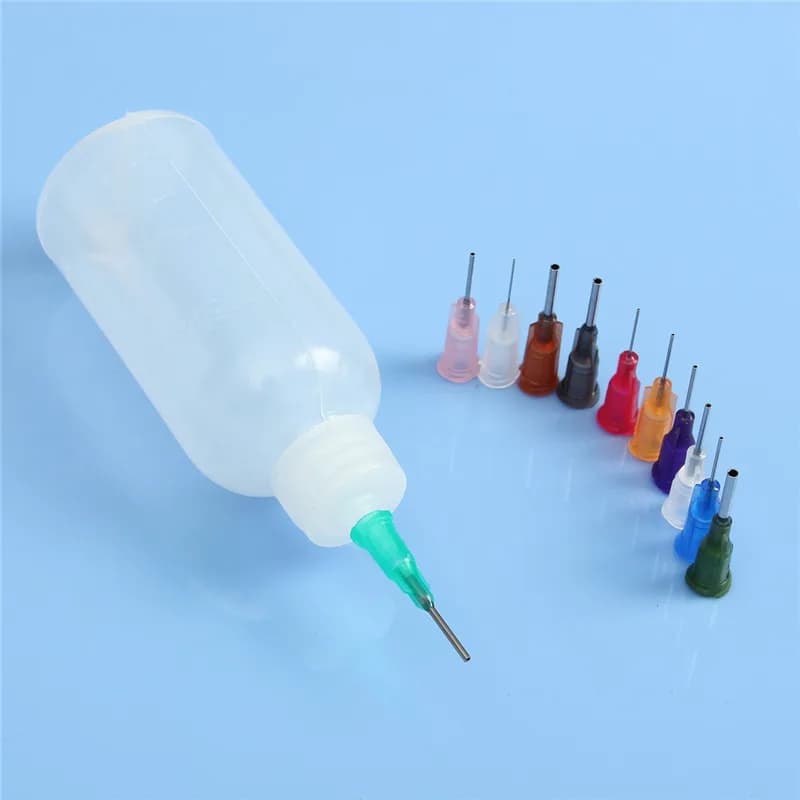 30ml/50ml transparent glue bottle of polyethylene needles for welding flow paste with 11 needles