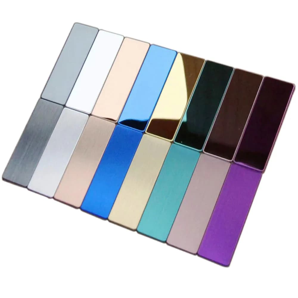 5-10 pcs Laser Engraving Name Badge Door Corner Round Stainless Steel Distinctive Material Vacuum ID Name Tag 70x20mm