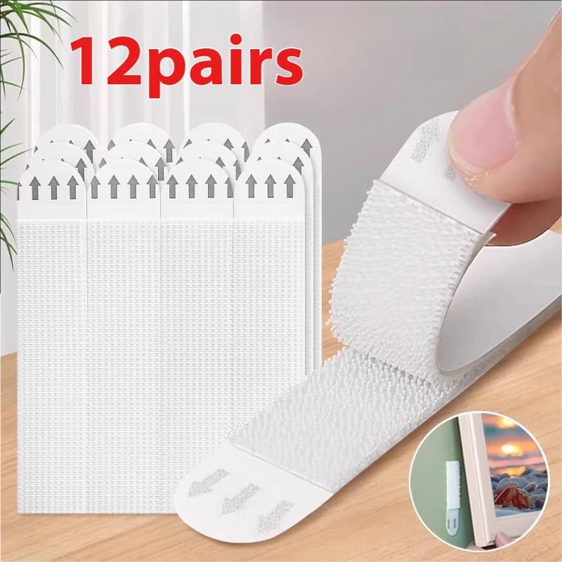 12 velcro adesivo senza traccia facile da tirare per fissare cornici fotografiche, appendere immagini senza lasciare alcun adesivo