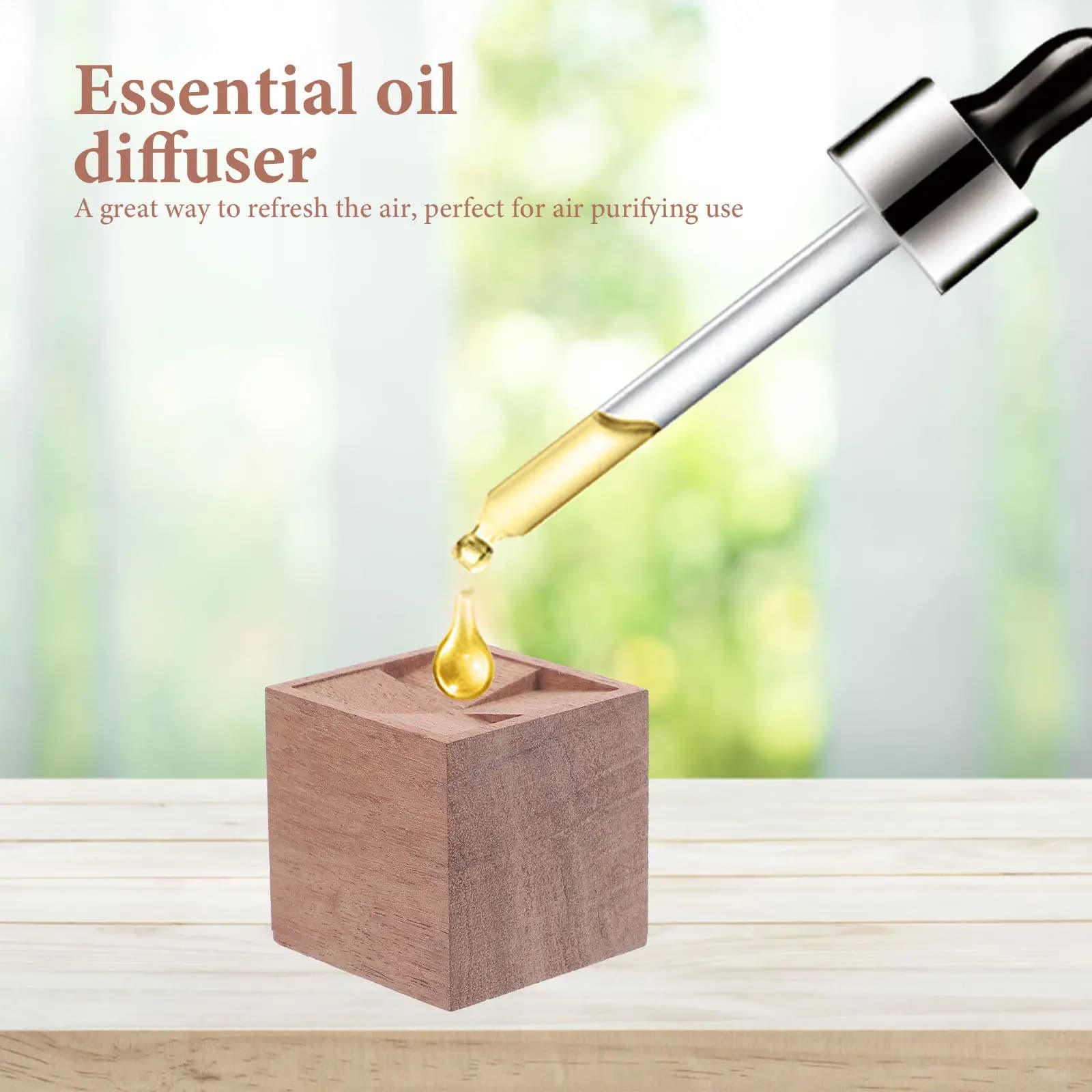 Diffusore di Oli Essenziali in Legno Naturale, Aromaterapia per Auto, Casa, Ufficio, Studio, Decorazione dal Design Unico, Compatto e Pratico