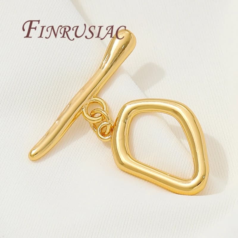 Chiusure a ginocchiera placcate in oro 18 carati, fermagli OT in ottone per gioielli, fermagli per connettori per accessori per bracciali, forniture per la creazione di gioielli fai da te