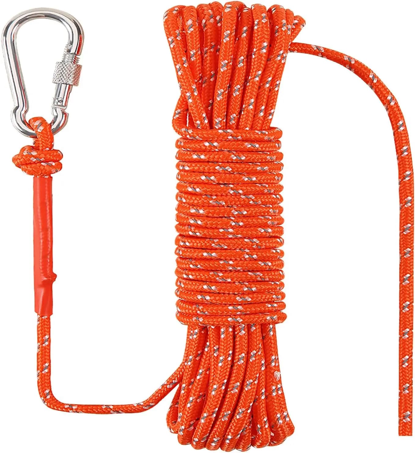 Corda marina riflettente arancione da 6 mm x 10 m per nautica, pesca, campeggio, kayak, linee di ancoraggio