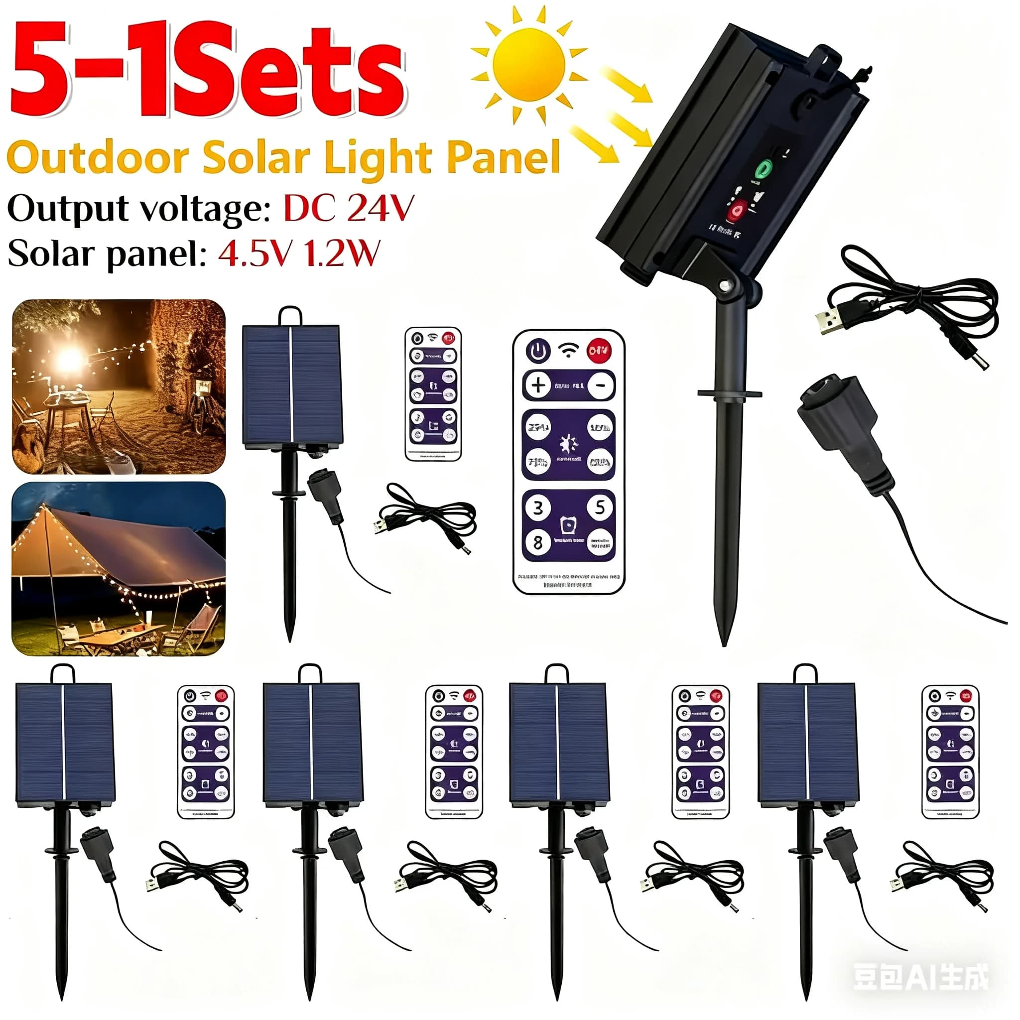 1-5pcs 3.7V 24V Solar Battery Box Pack Kit Battery Lithium Panel Light Controller with Remote Control for External Garden HA CONDOTTO The String Lamp