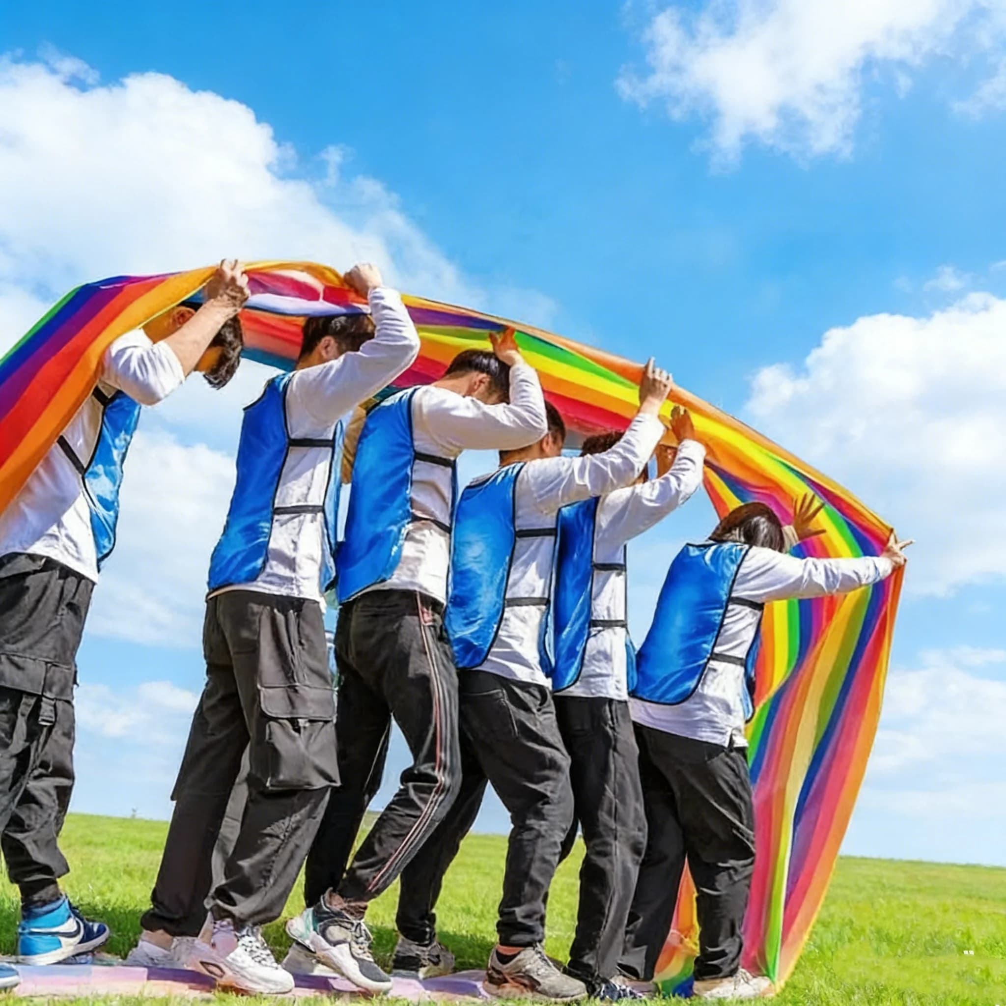 Divertente tappetino da corsa in tessuto Oxford Roller Learning Attività di costruzione di squadre Gioco di collaborazione per più persone Gioco all'aperto per giovani adulti