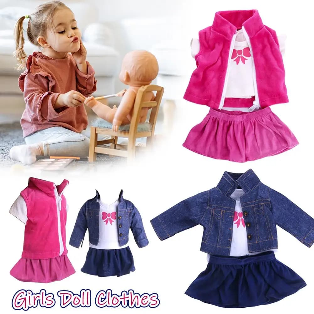 Set di vestiti per bambola americana da 18 pollici 43 cm Reborn Born Baby Doll vestiti accessori gonna superiore giocattoli fai da te per ragazza regalo