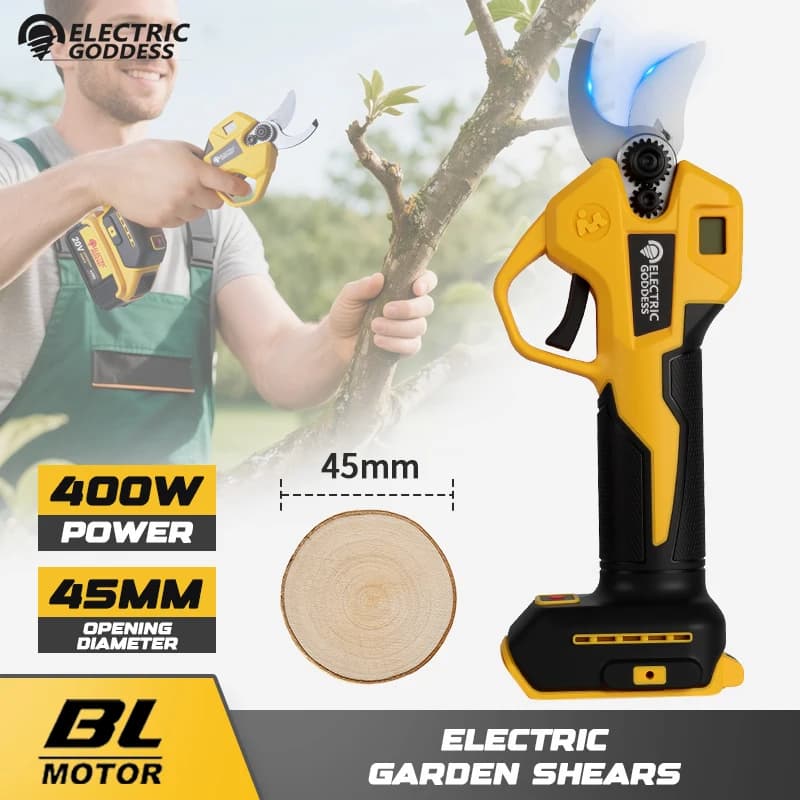 50mm Brushless Electric Powering Cesoie Cordless Electric Scissors Fruit Tree Bonsai Powering Copper Cutter For Dewalt 20V Battery