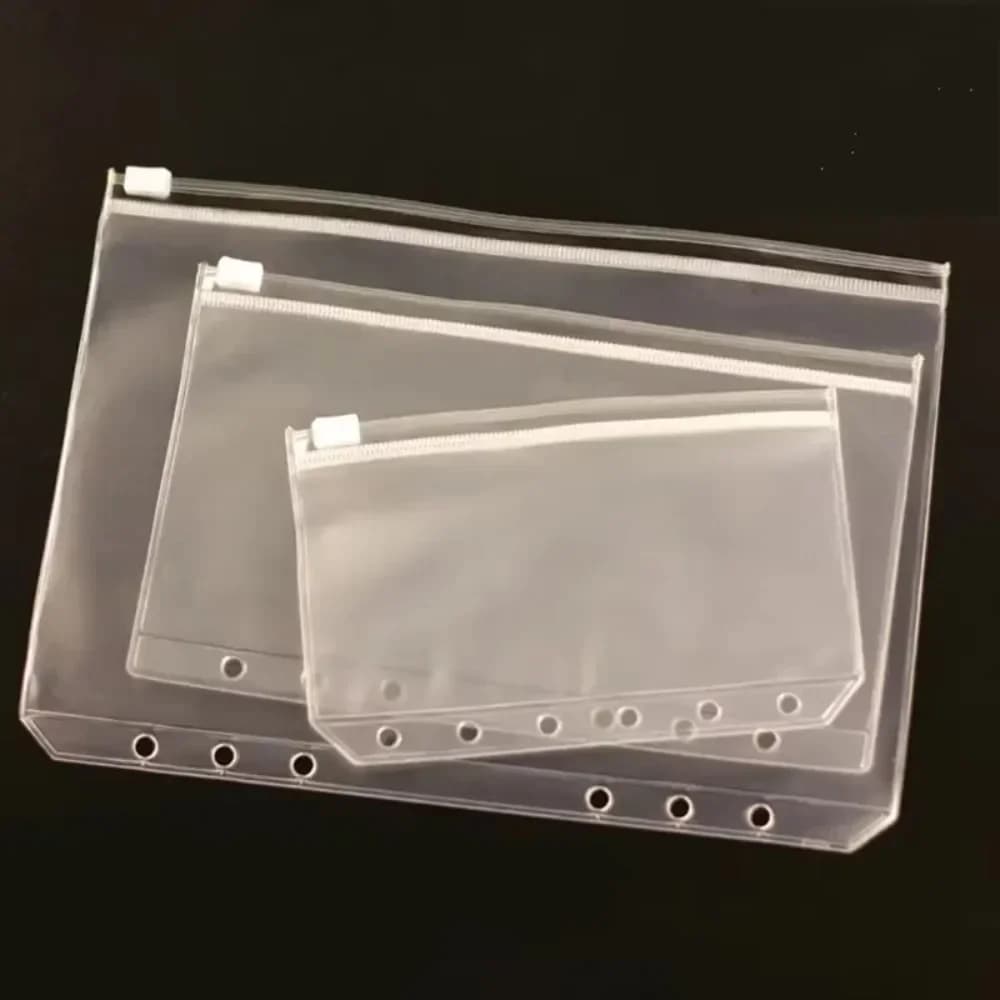 10 pezzi A5 A6 A7 raccoglitore tascabile raccoglitore cartelle con cerniera per 6 anelli notebook divisore pagina sacchetto di archiviazione documenti foglia PVC impermeabile
