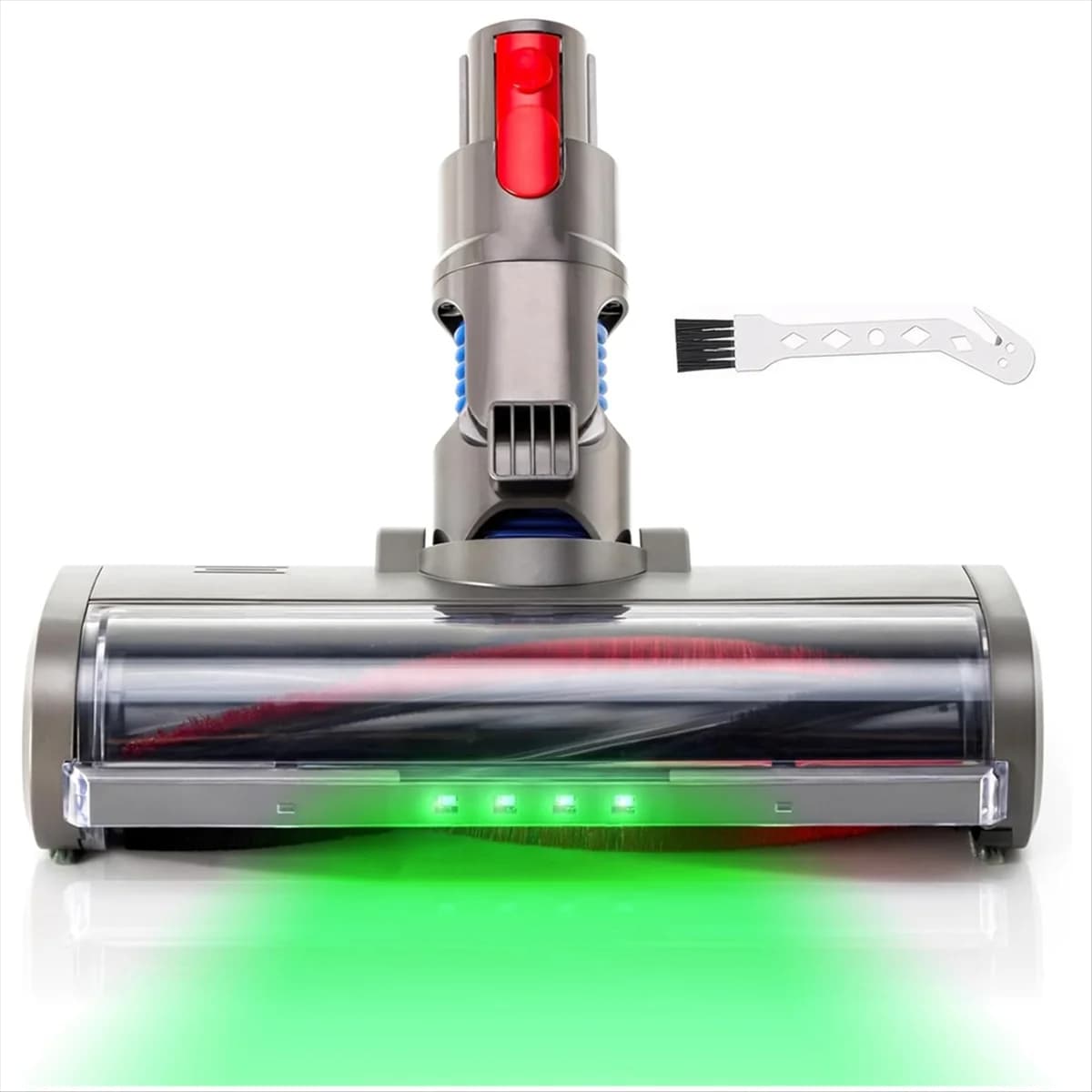 Nuova spazzola per aspirapolvere Dyson V7 V8 V10 V11 V15 Testina per pavimenti con luci LED verdi per tappeti e pavimenti duri