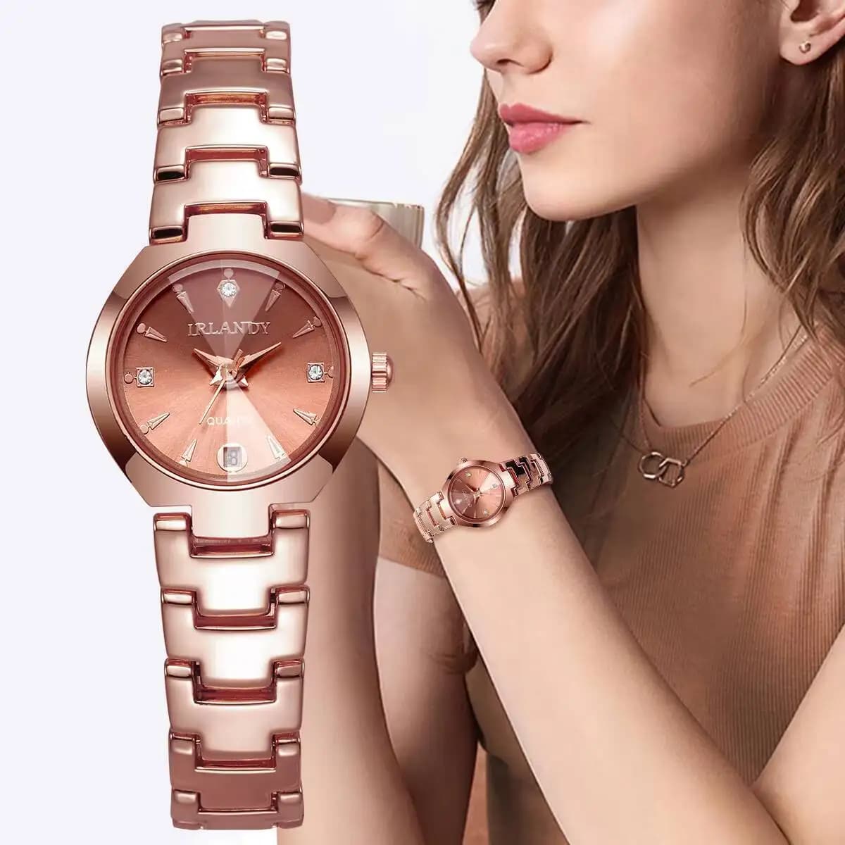 Fashionable women's watches with small quartz watch dial with women's calendar Reloj Mujer (without box)
