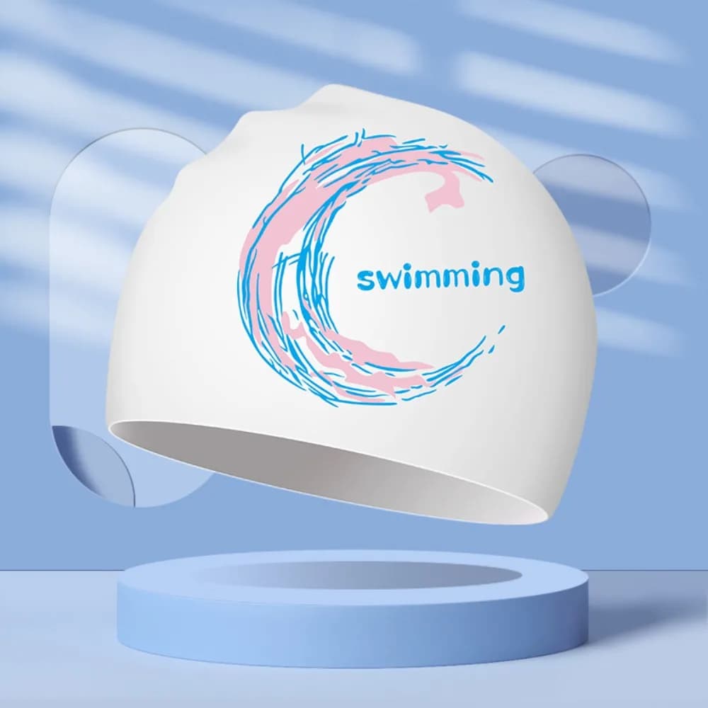 Silica Adult Swimming Head for Water Sports Moon Star Swim Hat Protect Your Ear Waterproof Sub Head