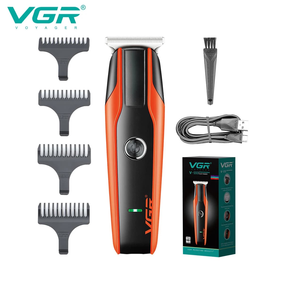 VGR 999 nuovo tagliacapelli elettrico USB ricaricabile testa d'olio intaglio tagliacapelli spingitore elettrico tagliacapelli