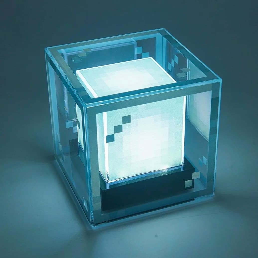 Lampada Beacon Stile Pixel Luminosa, Ornamento per Computer, Luce Notturna da Scrivania Ricaricabile, Decorazione Atmosferica per Giochi