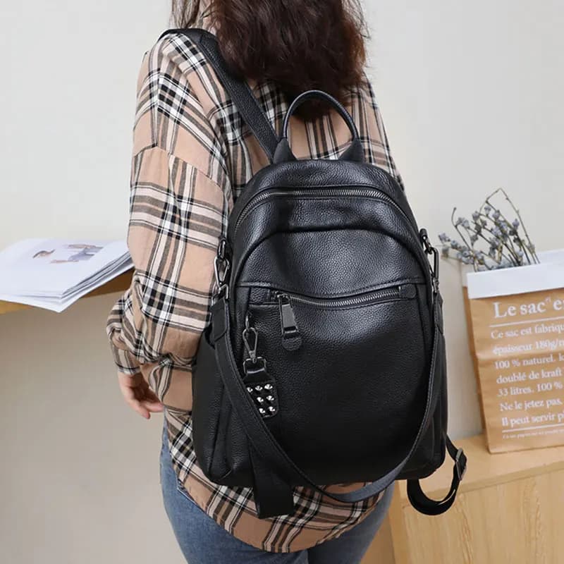 Nuovi zaini da donna Borsa da scuola per ragazze di grande capacità alla moda Zaino da viaggio per donna Zaino per studenti in pelle di alta qualità