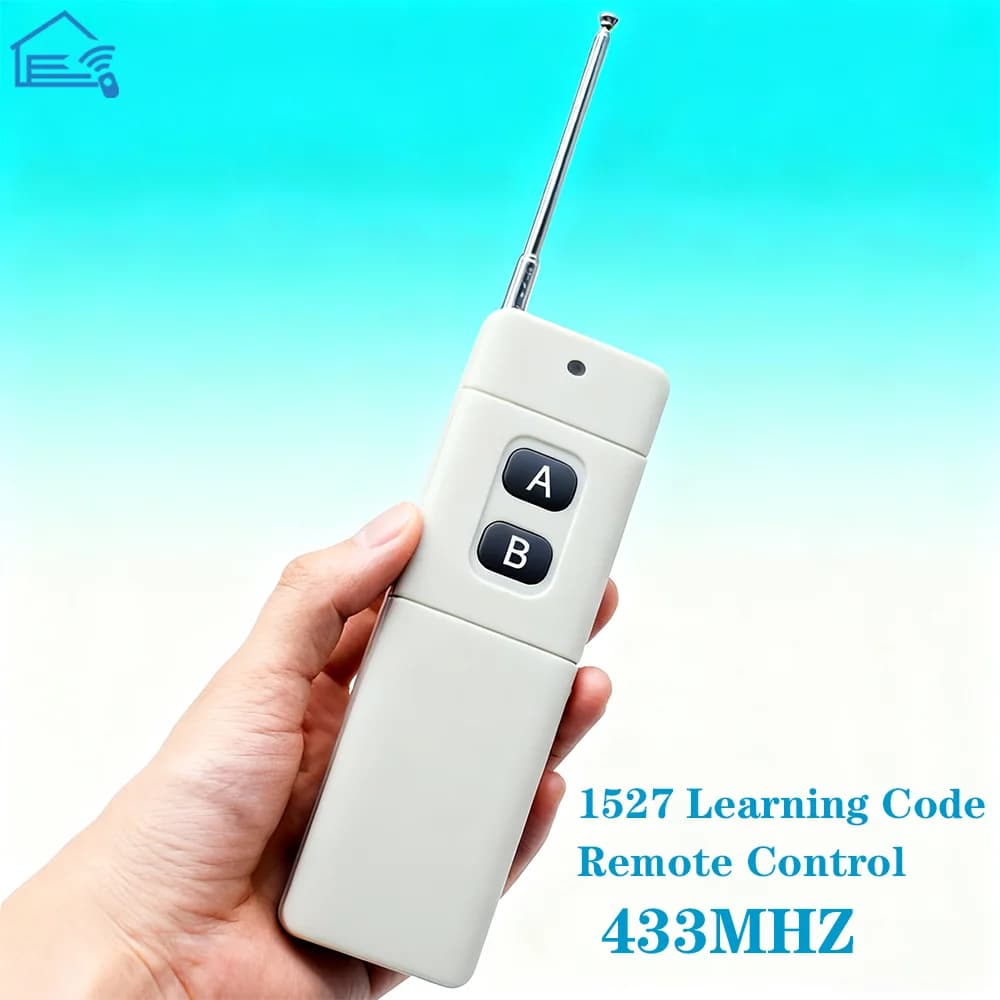 433 MHz a Lunga Distanza 3000 m 1527 Tipo di Apprendimento Trasmettitore 1/2/3/4 Pulsante per Interruttore RF Ricevitore Controller Pompa Acqua Luce On O