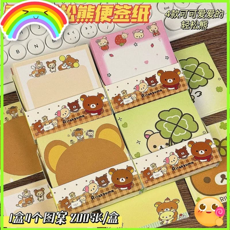 Rilakkuma Simpatico cartone animato Addensato Note adesive Studente Studio Speciale Alto valore estetico Ragazza Cuore Note post-it super spesse