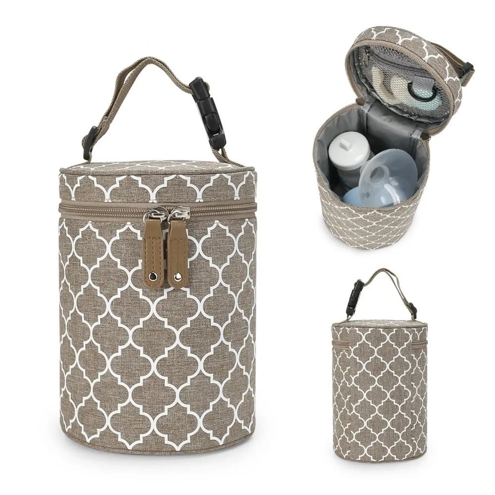 Borsa da appendere per passeggino con isolamento termico Borsa da biberon impermeabile di grande capacità Borsa da viaggio Design da appendere