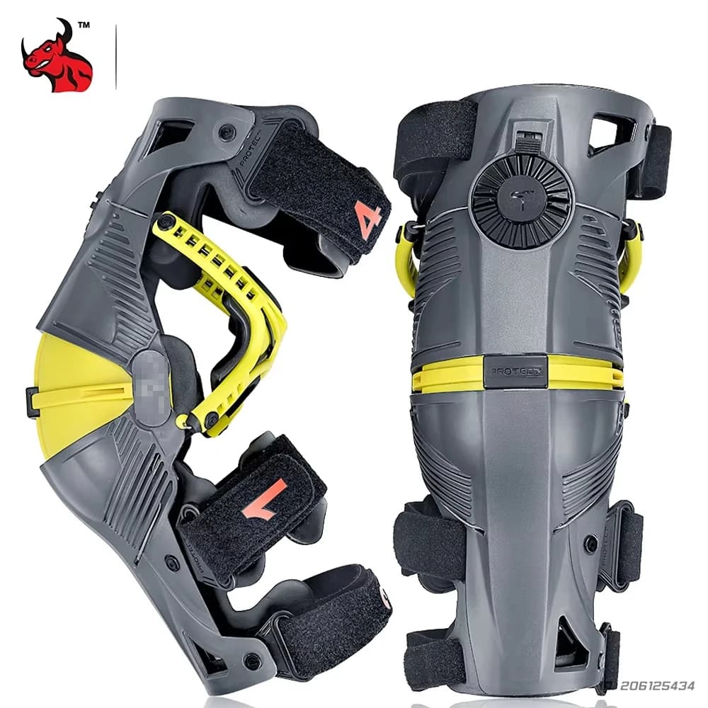 Motocross Knee Pad for Offroad Driving Anti-slip Protective Equipment Adjustable with Gel Padding Exoskeleton armor