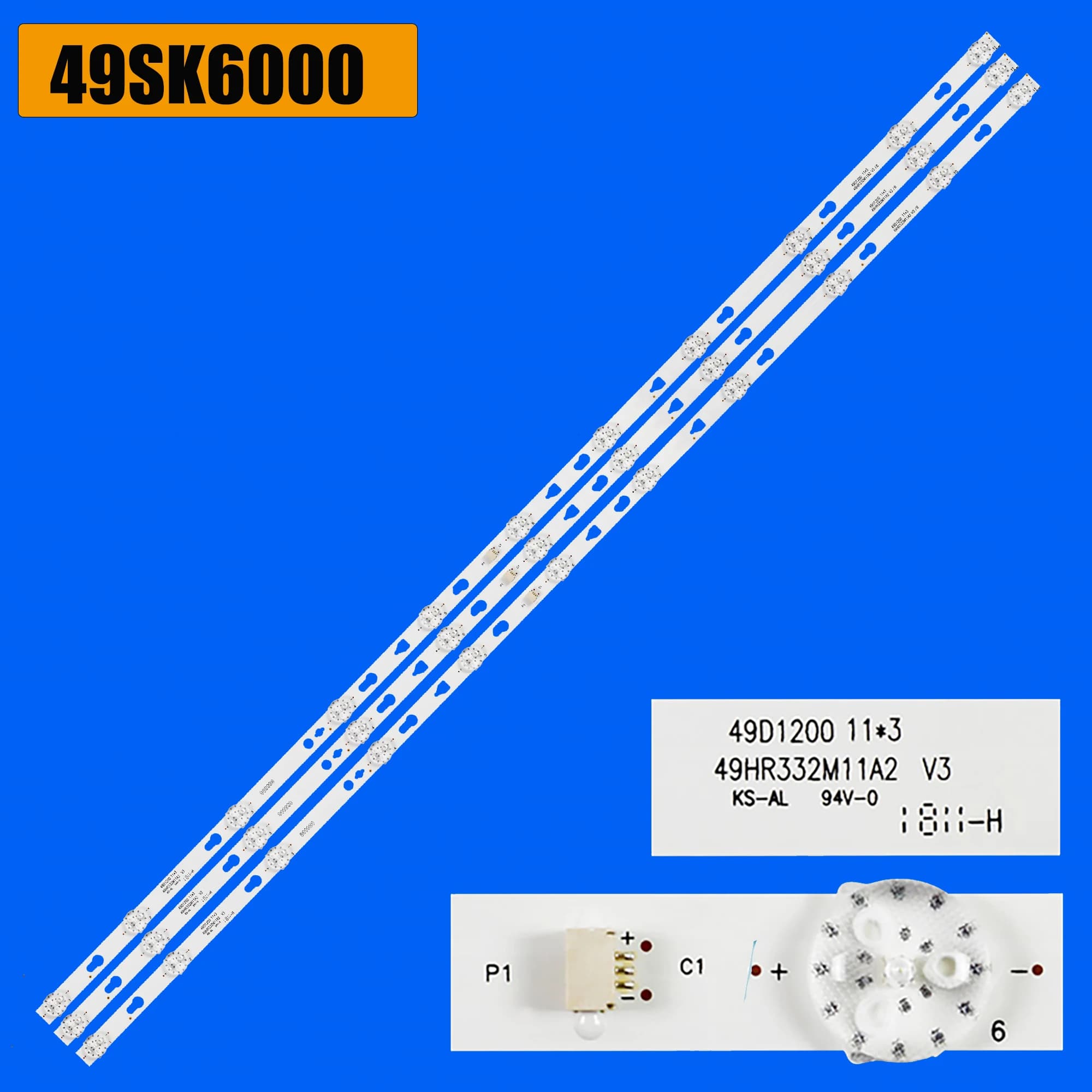 Striscia di retroilluminazione a LED per 49FS435 MG4S49 49LUS79T L49P3CFS 49SK6000 49LUHD1240 T49FSE1170 T49FSL5130 T49FSL5140 T49FSL6010 49D1200