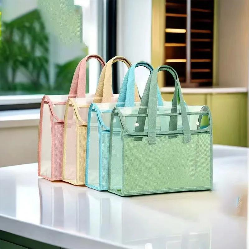 Transparent Expandable File Bag, High-quality Portable Transparent Folder, Book and Stationery Storage Bag, A4 Paper File Storage, Suitable for Office, School, Easter, Thanksgiving and Other Activities