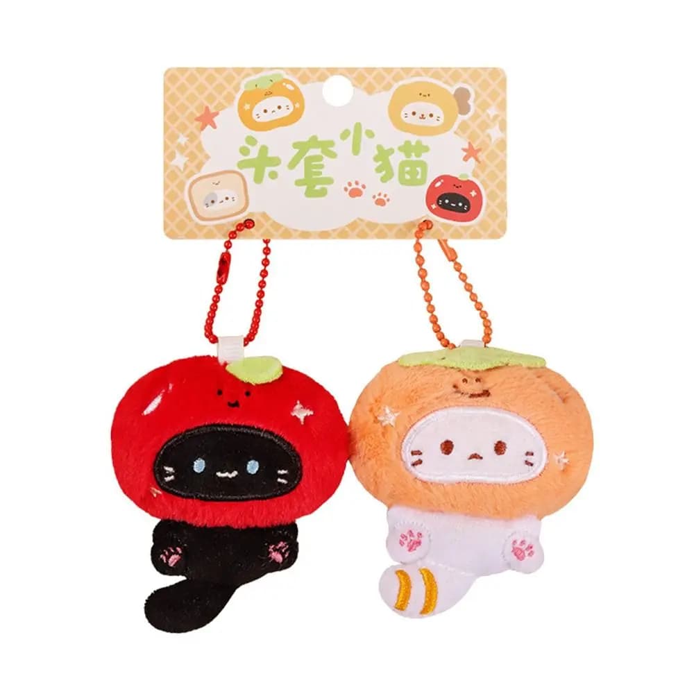 Multicolor Plush Cat Keychain Pendant Cartoon Cat Couples Sweet Bag Ornament Car Decoration Soft Kitten Doll Keyring Gift Toys