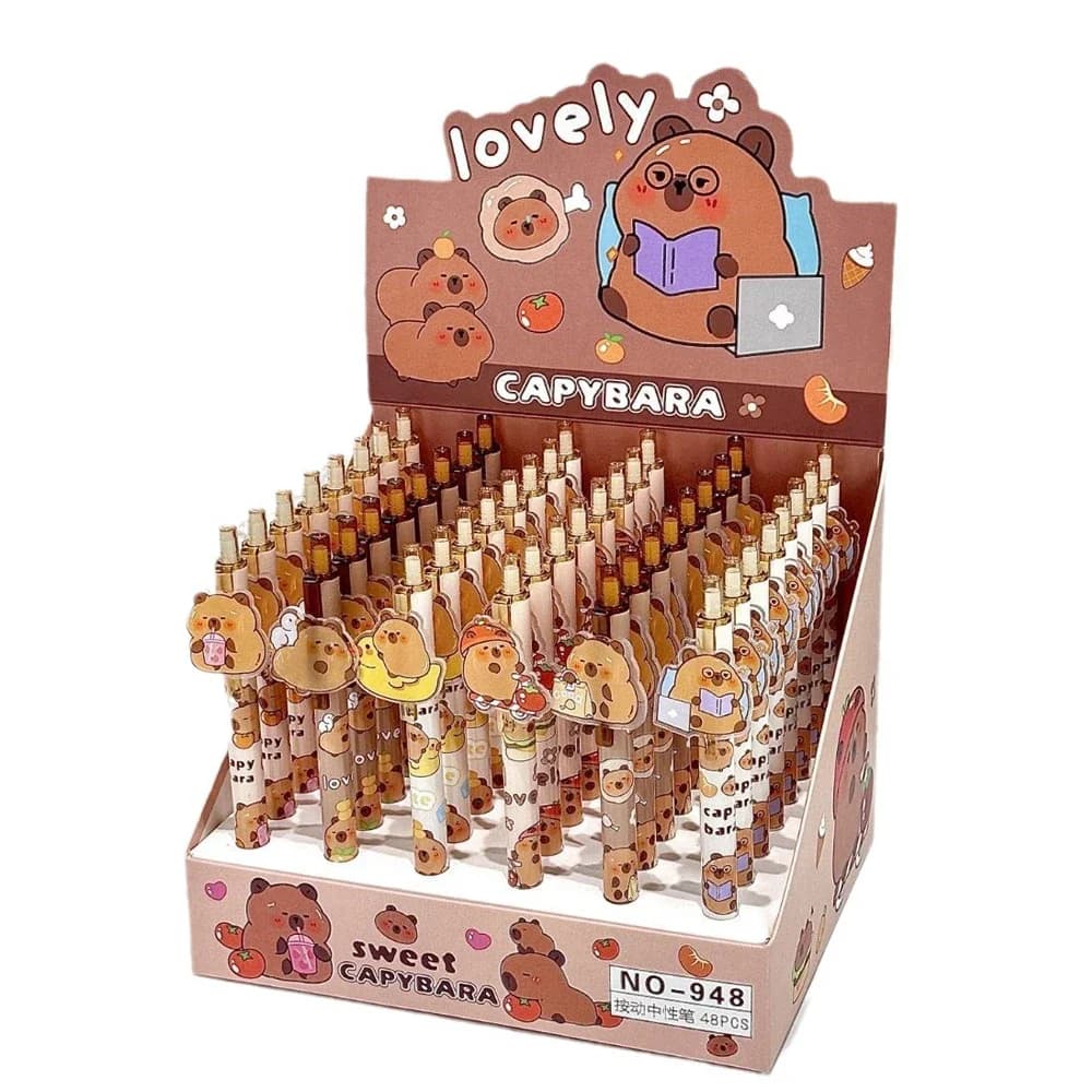 6/48 Pz/lotto Cartoon Carino Capybara Serie Penna A Sfera Matita Meccanica Penna Gel Cancelleria Studente Forniture di Cancelleria All'ingrosso