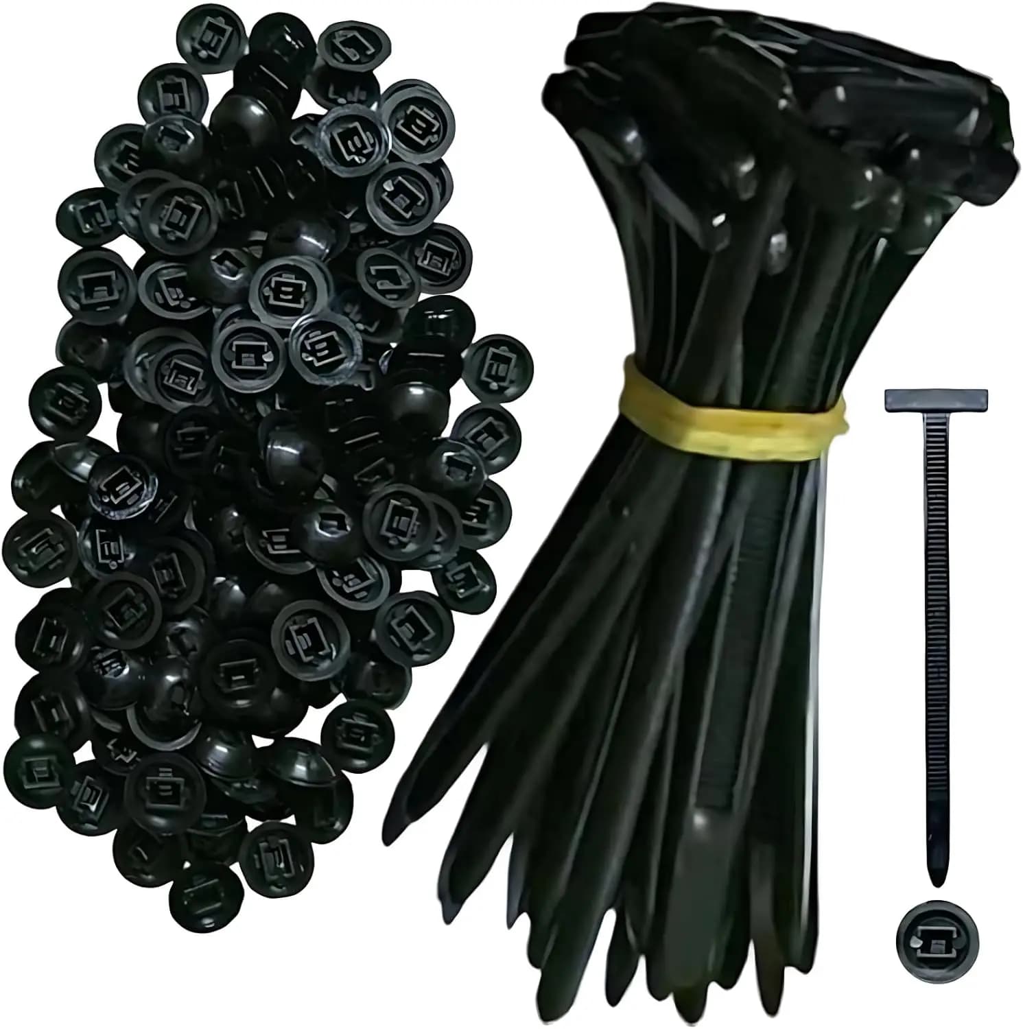 Universal buckle for nylon cable clamps, heavy load clamp holder with pin and buttons design, plastic cable clamps, tool fasteners, body shop
