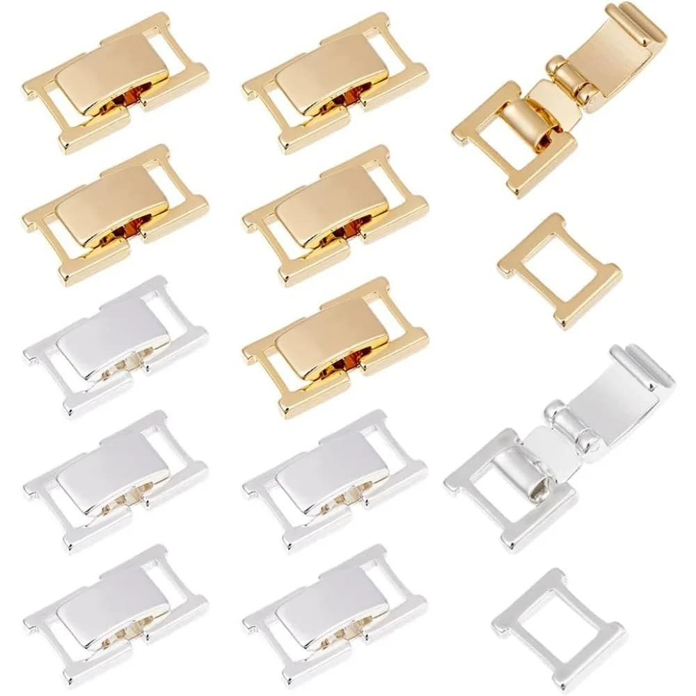 12 pcs 2 colors fold over jewelry closure extender for brass bracelet 0.59x0,33x0,16 inch small folding clasp folding extension