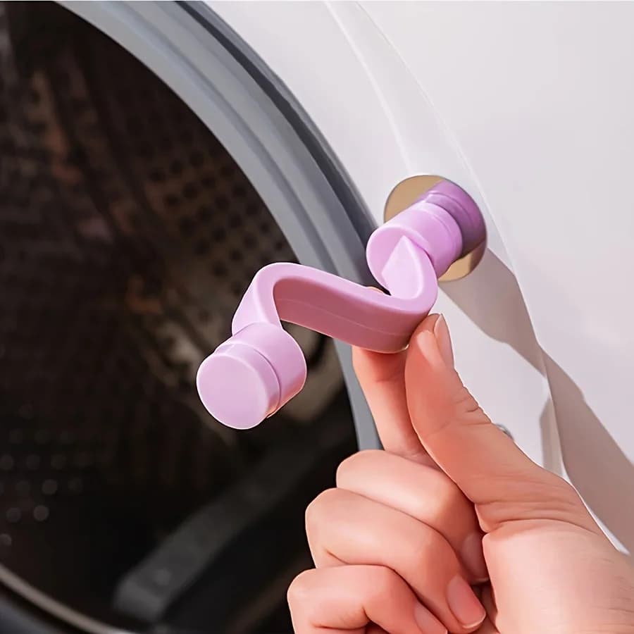 Fermaporta magnetico per lavatrice - Viola e rosa, ventilato per il controllo degli odori, idrorepellente, design anti-pizzico sicuro