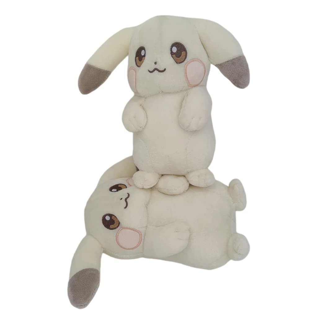 Collezione Pokemon, Peluche Pikachu Colore Chiaro, Personaggio di Gioco, Pikachu Bianco con Orecchie Morbide, Regalo per Bambini