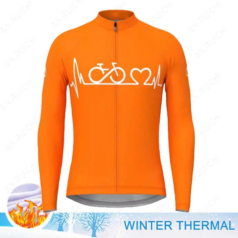 Maglia da Ciclismo da uomo maniche lunghe in pile invernale abbigliamento da Ciclismo camicie da bici MTB uniforme giacca da bicicletta calda Maillot Ropa Ciclismo