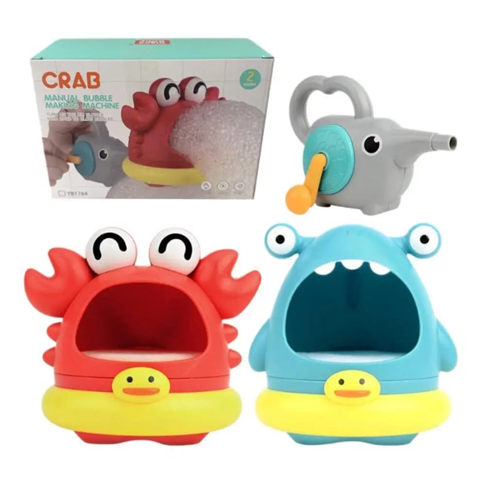 Giocattoli da Bagno per Bambini, Macchina Manuale per Bolle di Sapone a Forma di Squalo, Giocattoli Sensoriali per Giochi d'Acqua in Bagno