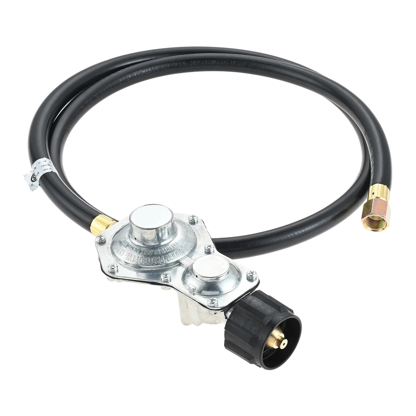 Regolatore di propano a due stadi da 5FT con tubo flessibile QCC1 e NPT femmina da 3/8" per camper, stufa da campeggio, grill a gas, riscaldatore adatto per serbatoi di propano da 5-40 libbre